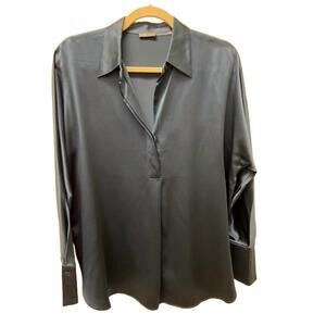 NEW DIOMI women's long sleeve collared blouse in blue opal